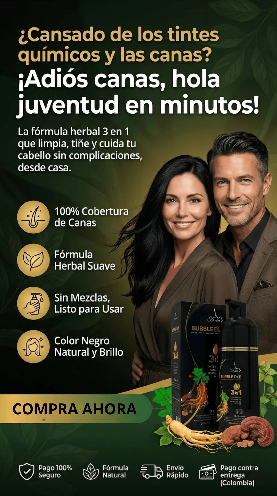 SHAMPOO 3 EN 1 PARA TEÑIR CANAS 500ML