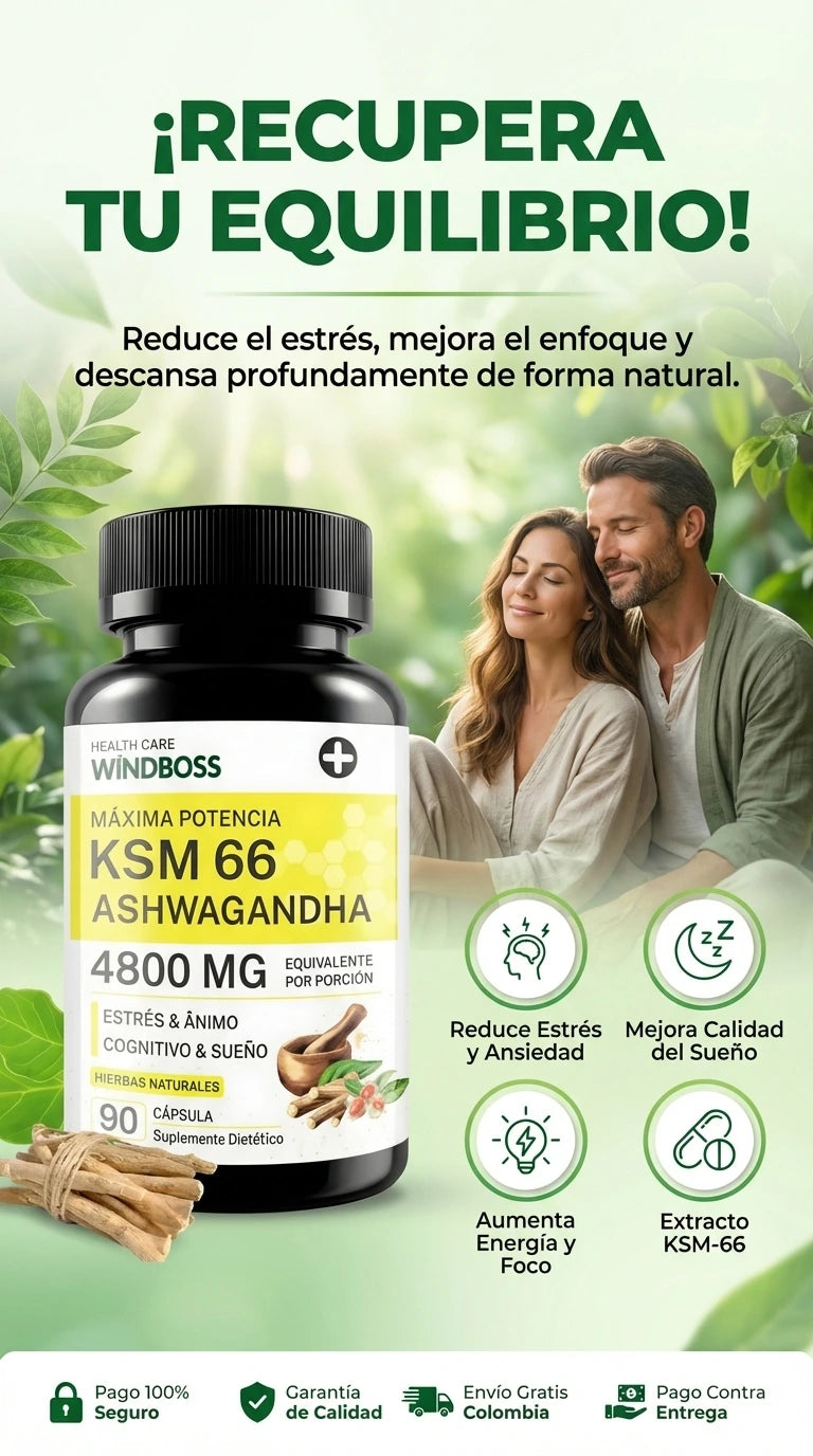 Suplemento KSM 66 Ashwagandha 90 capsu